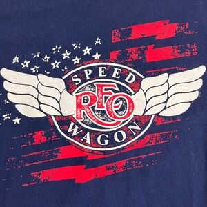 REO Speedwagon Graphic T-Shirt Navy Blue Delta Pro Weight Medium Classic Rock